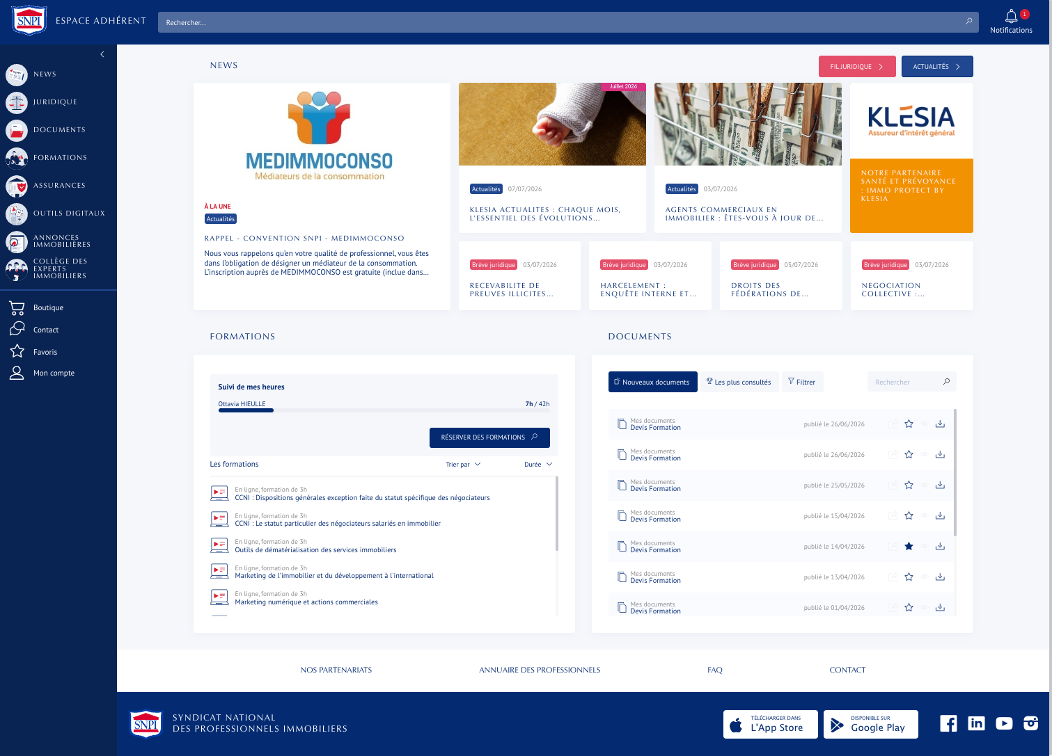Extranet membre